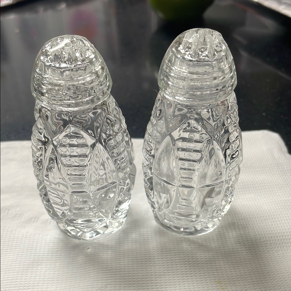 Glass Salt & Pepper Shakers.. Beautiful